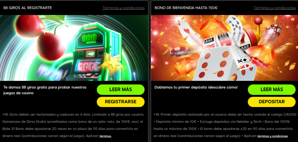 888 casino Bonos